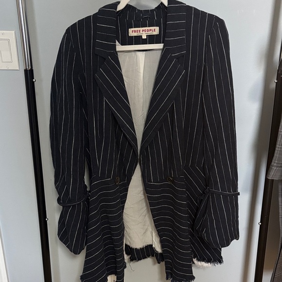 Free People Jackets & Blazers - Free People Navy Pinstripe Women's Blazer